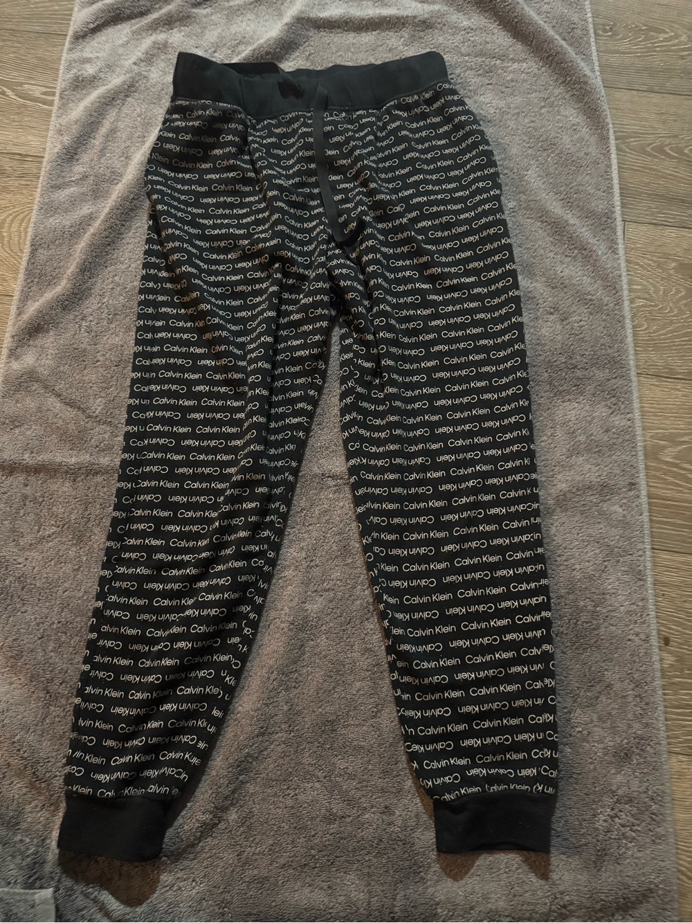 Calvin Klein Kids Black Joggers with White Logo Print